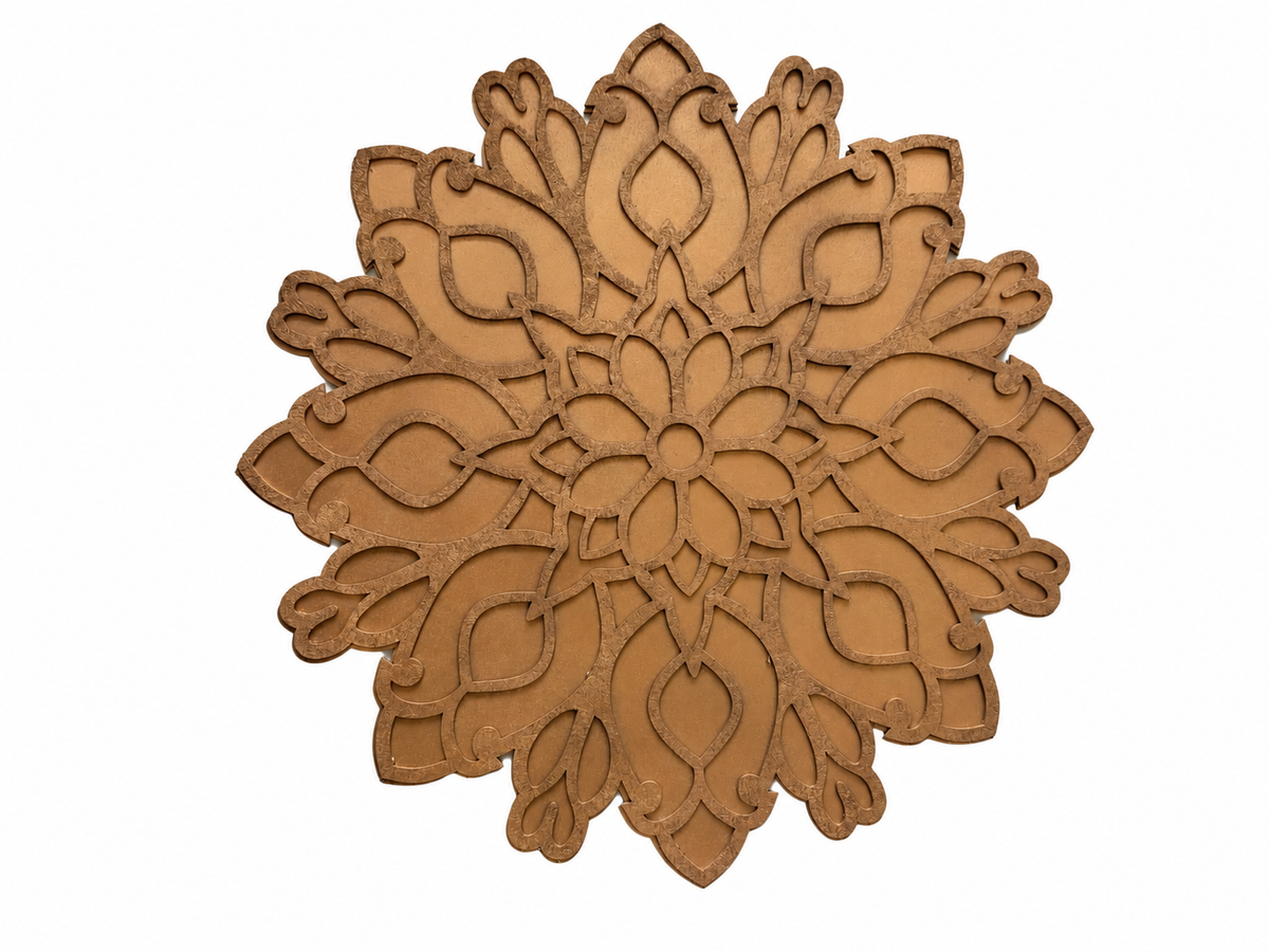 Perfectly Imperfect - 16" Diwali Bouquet Wooden Rangoli Tray Only