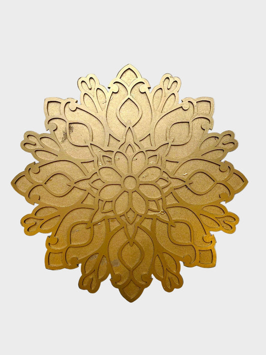 Perfectly Imperfect - 16" Diwali Bouquet Wooden Rangoli Tray Only