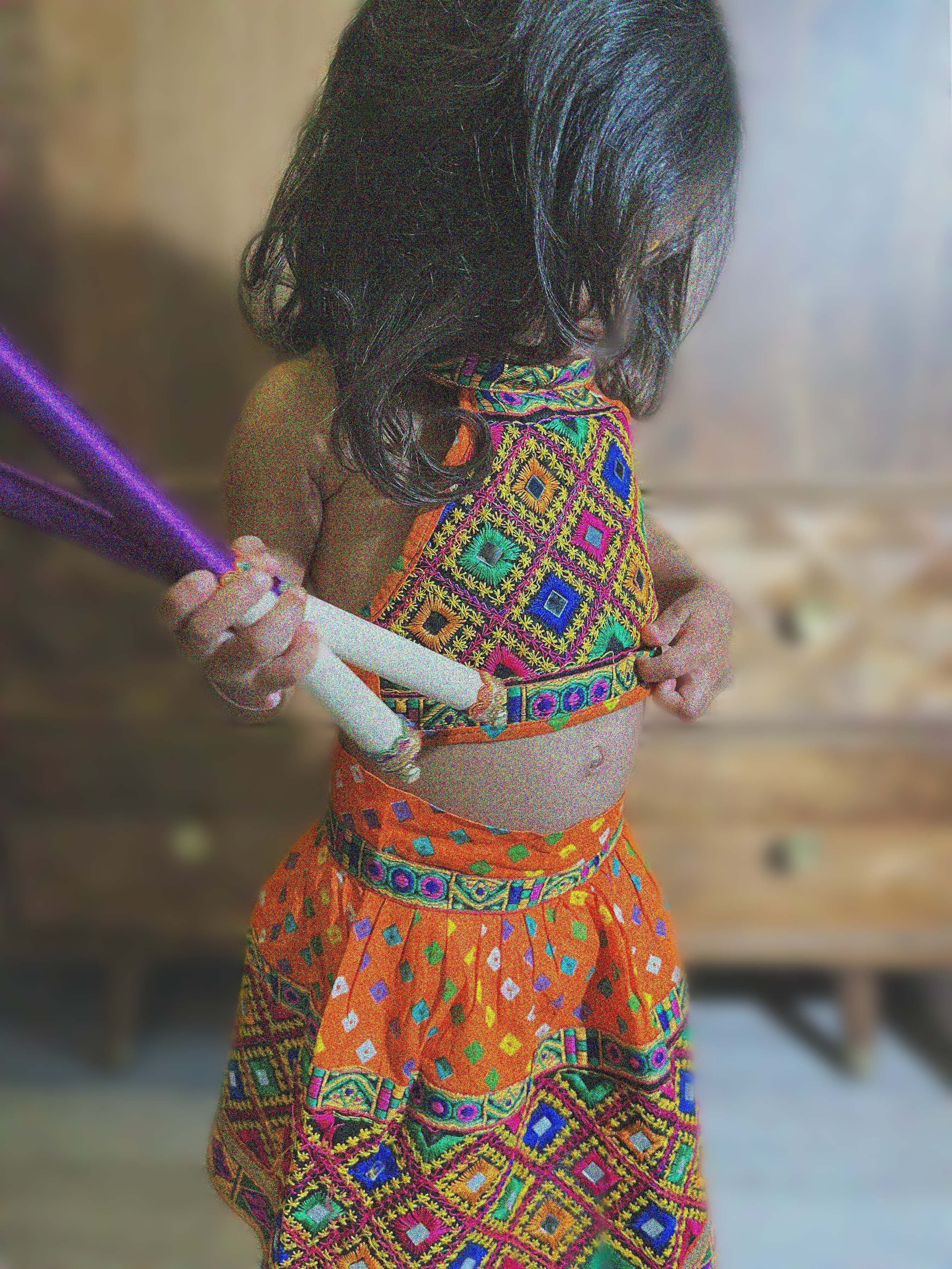 Children's Personalised Dandiya Sticks - Purple 💜