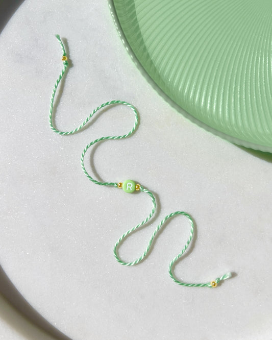 Pastel Mint Green Initial Rakhi 💚