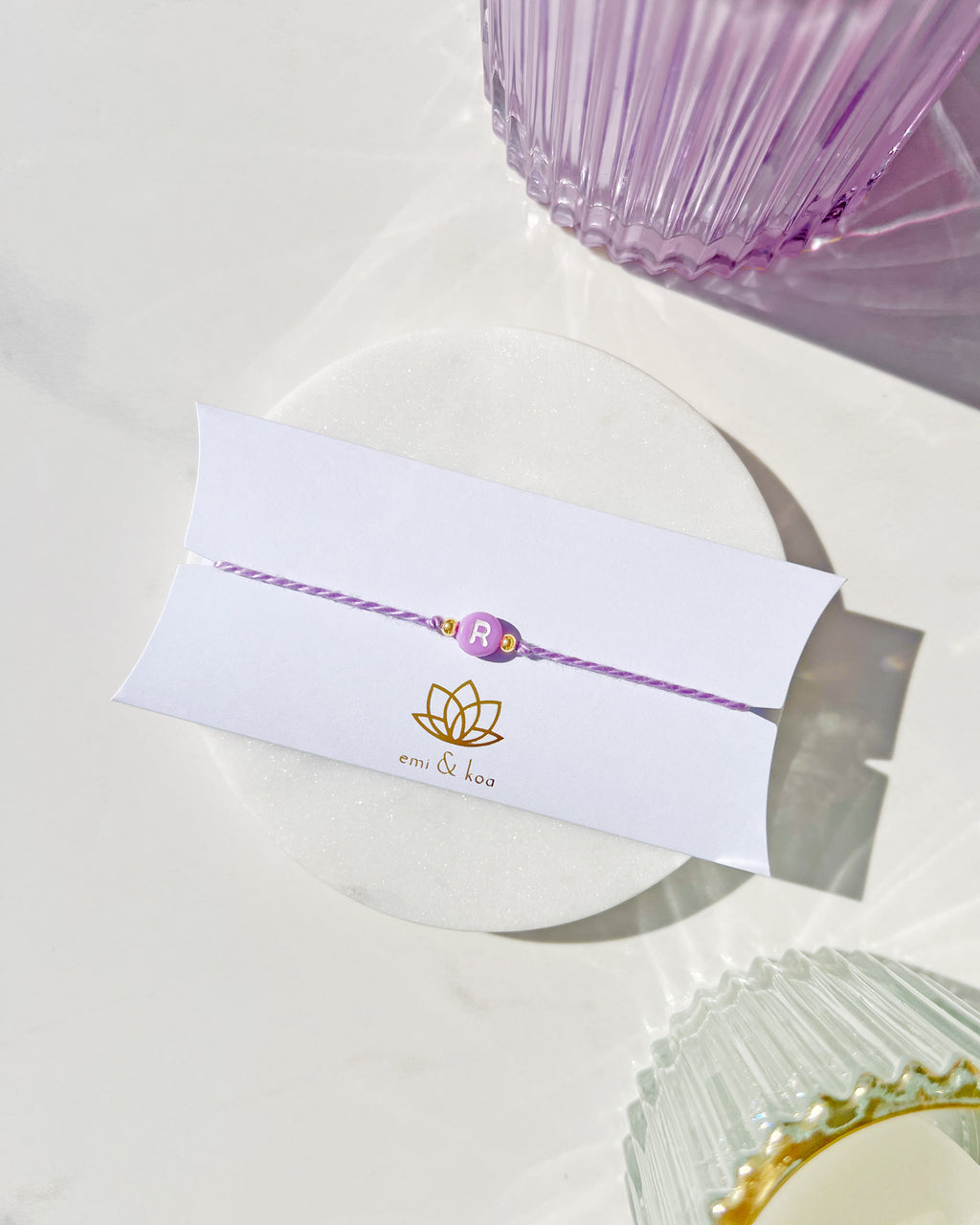 Pastel Lilac Initial Rakhi