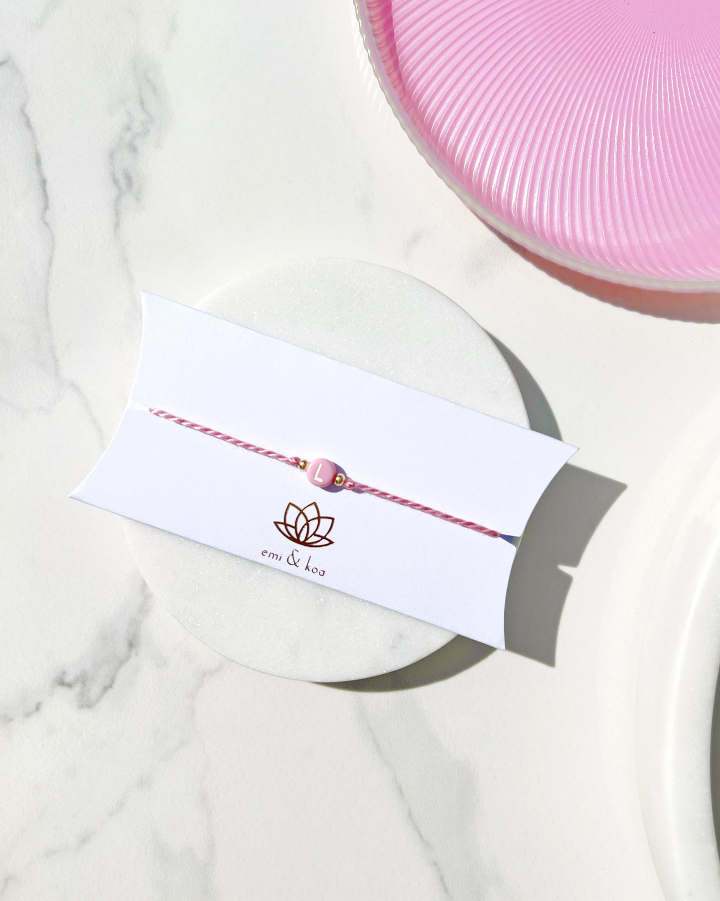 Pastel Pink Initial Rakhi 🩷