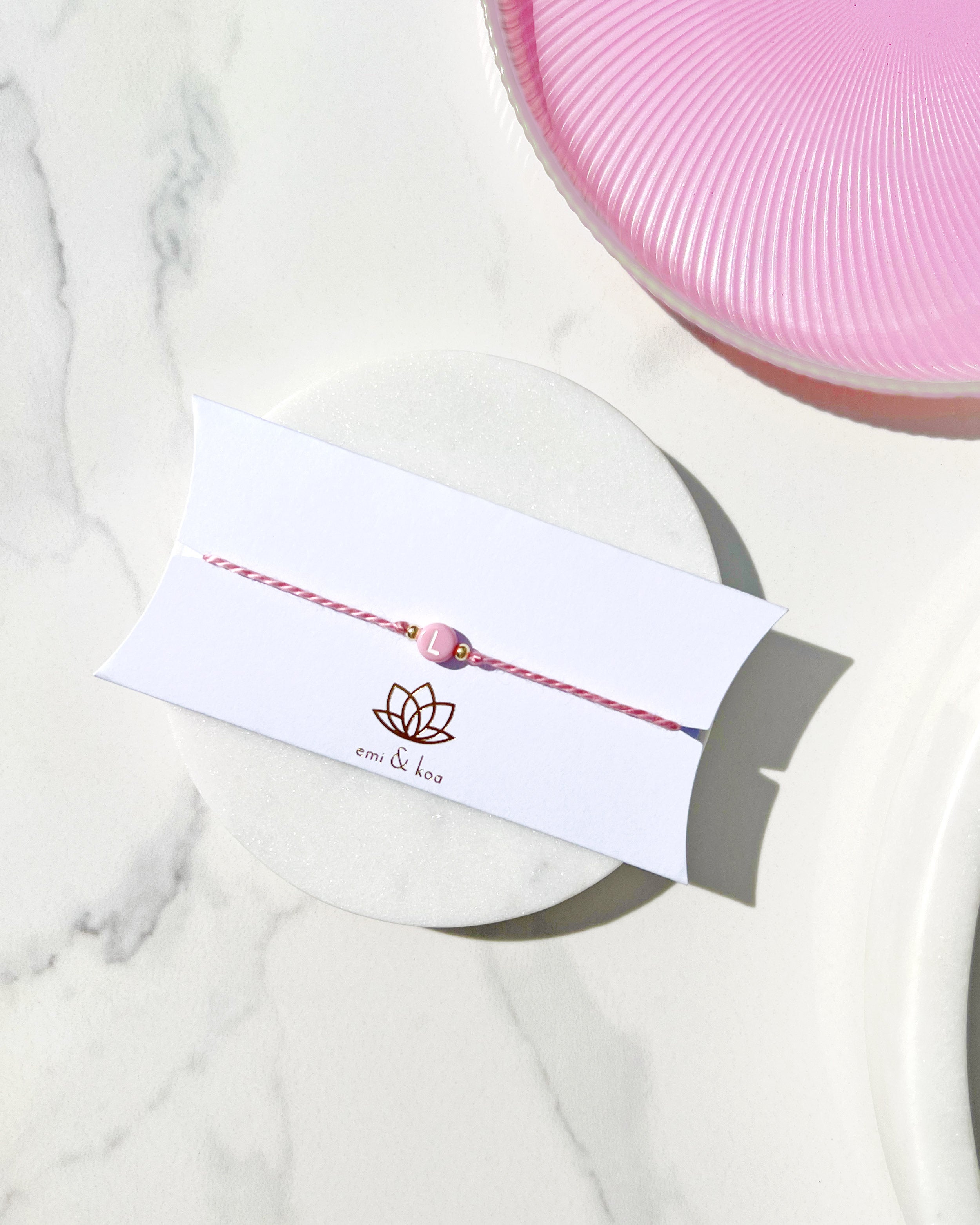 Pastel Pink Initial Rakhi