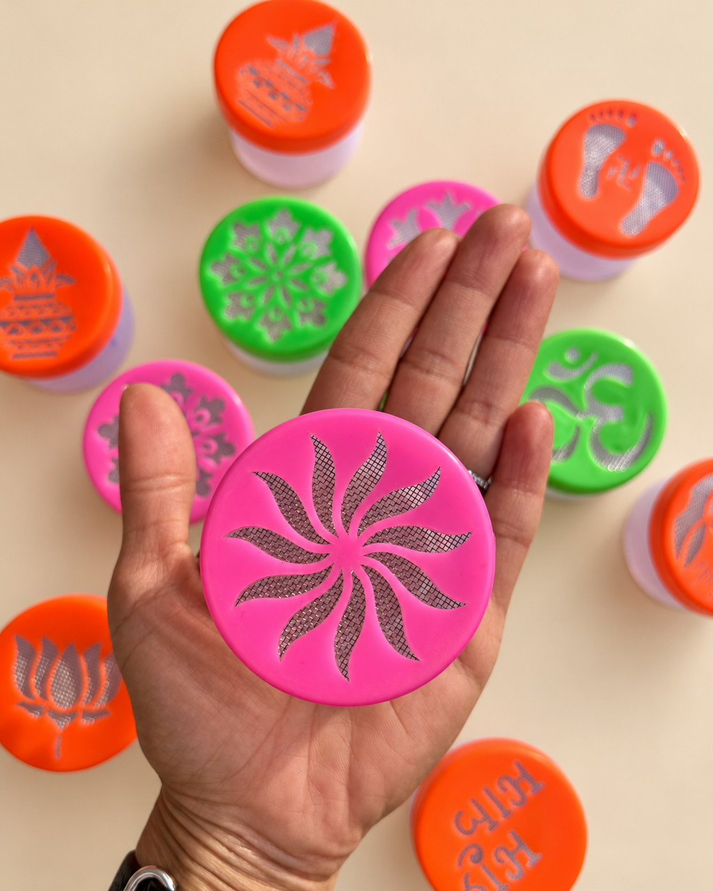 Rangoli Stencil Pots Pack of 4