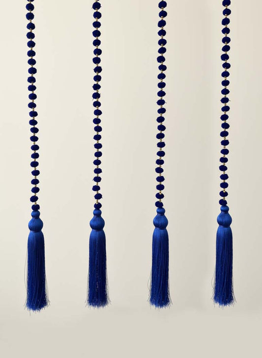 Royal Blue Diwali Hanging Tassel Garland - Pack of 4 ✨