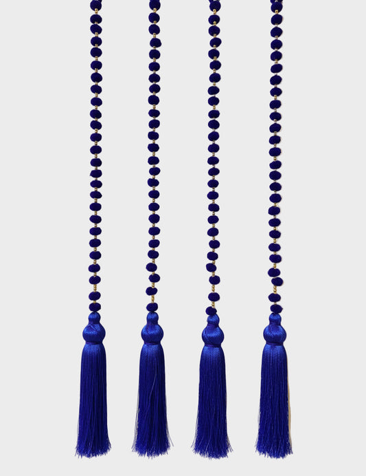 Perfectly Imperfect - Pack of 4 Royal Blue Diwali Hanging Tassel Garlands ✨