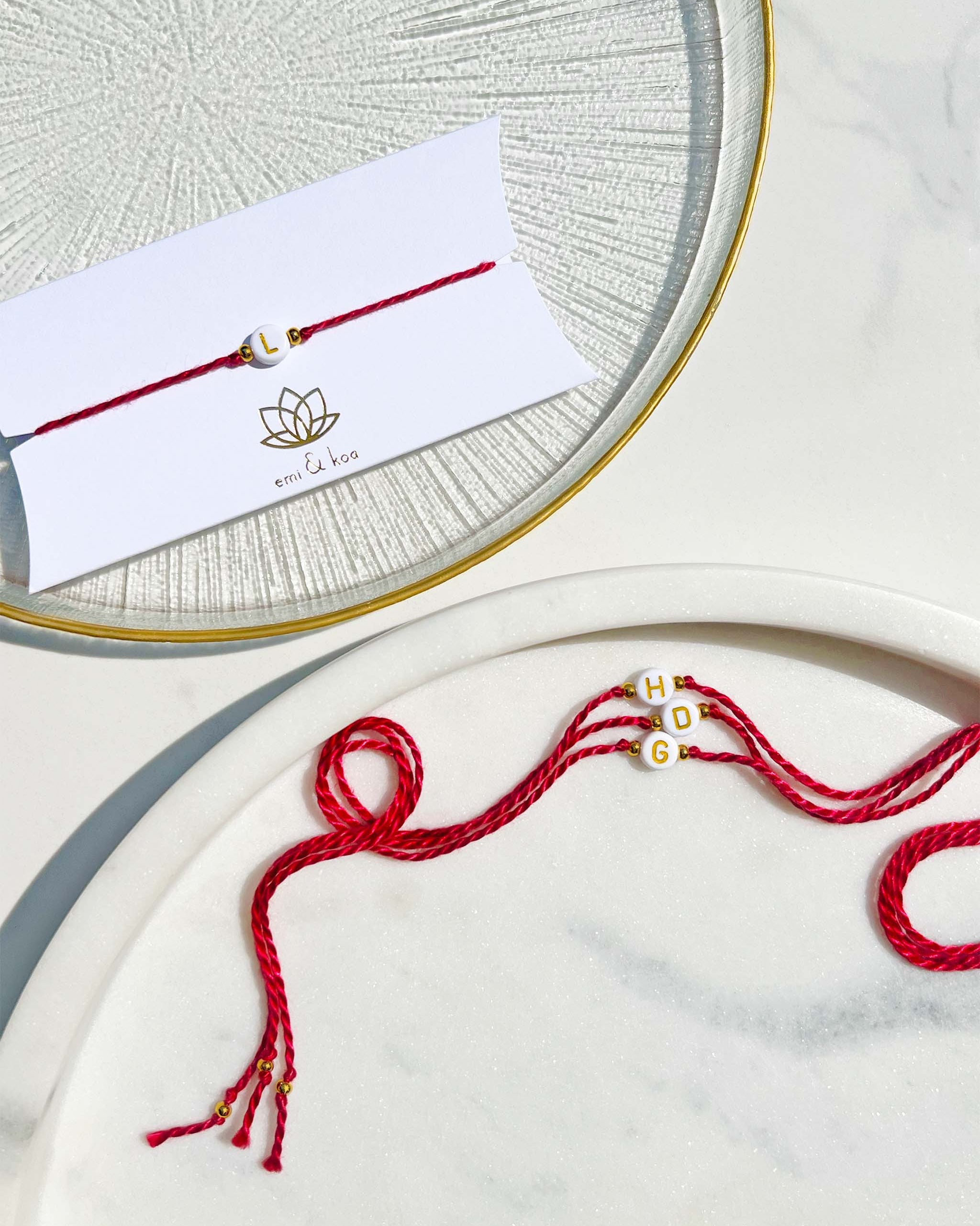 Initial - Round Bead Rakhi 🔤