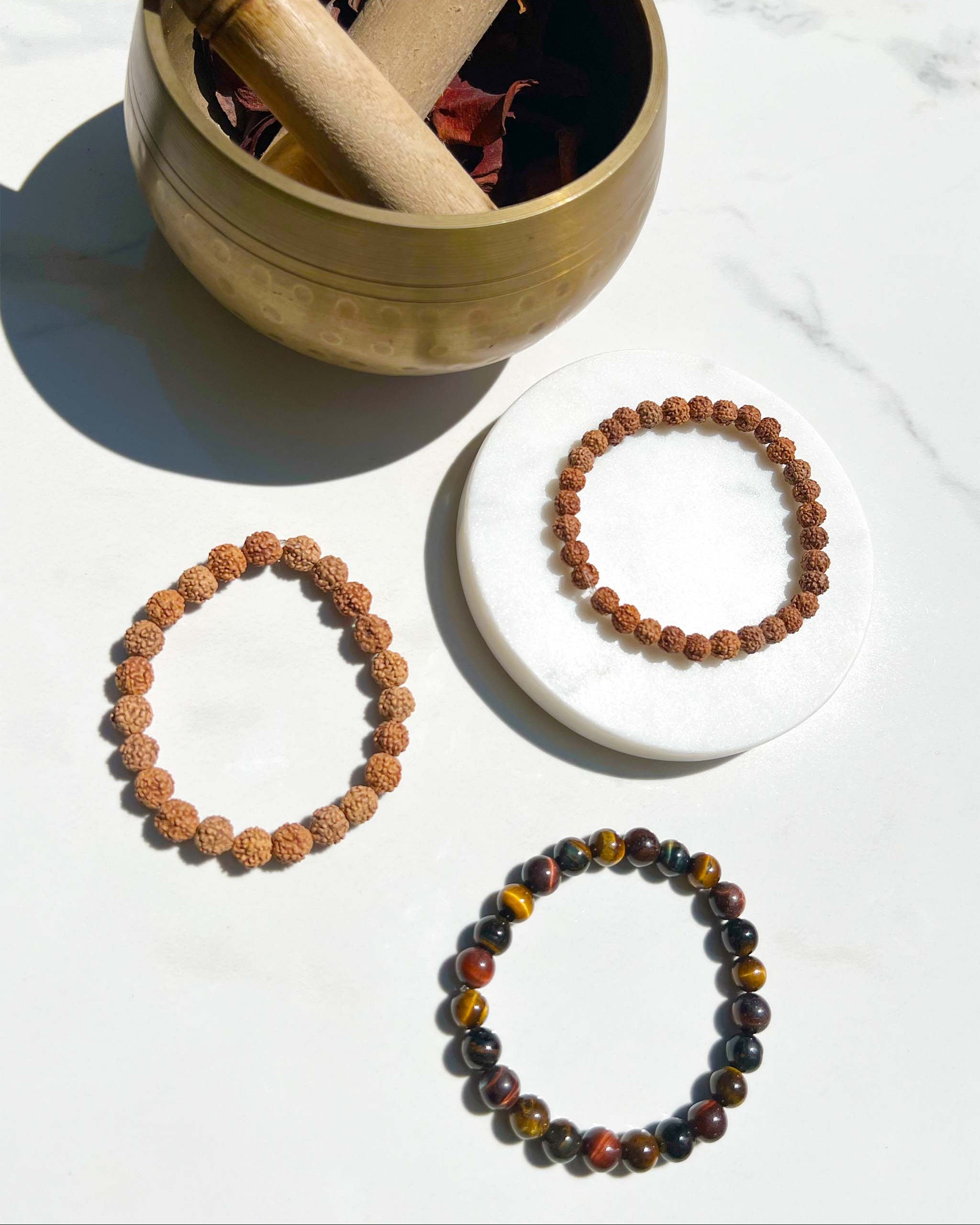 Natural Tiger's Eye Men's Stretch Bracelet