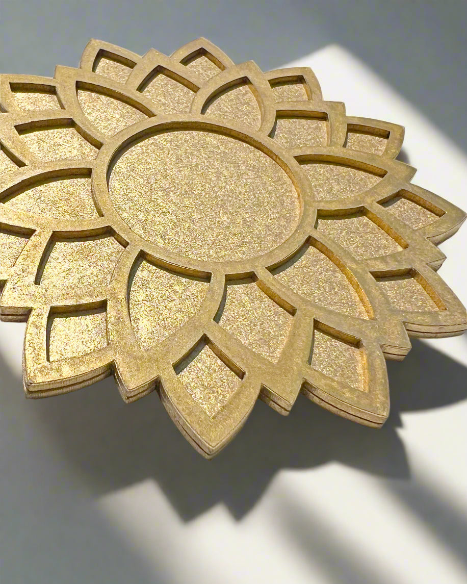 4" Mini Diwali Daisy Wooden Rangoli Kit
