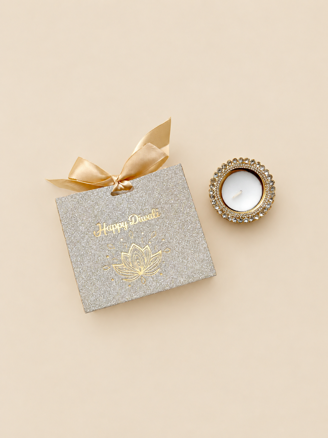 Gold Glitter Happy Diwali Mini Gift Bags - Pack of 3