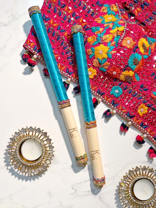 Children's Personalised Dandiya Sticks - Teal 🩵
