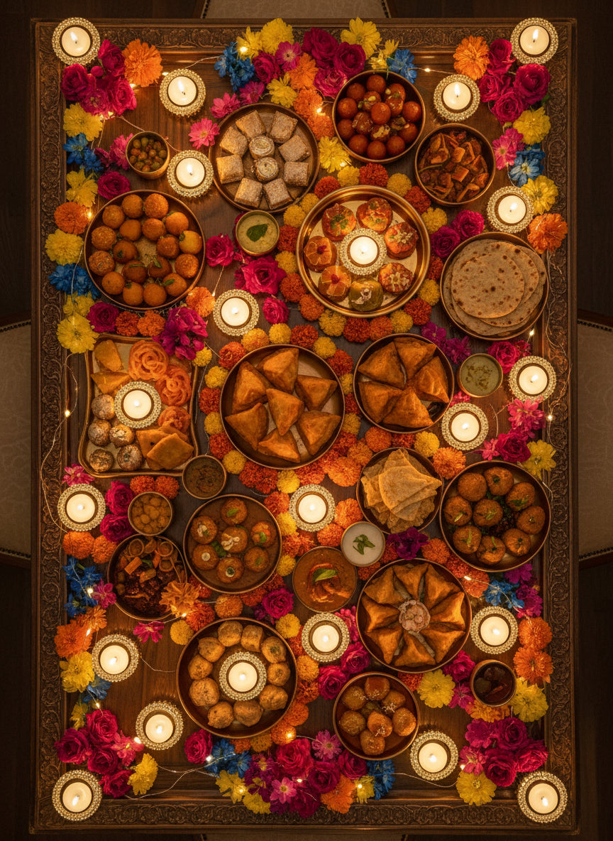 Gold Diamanté Diya Tealight Twin Set✨