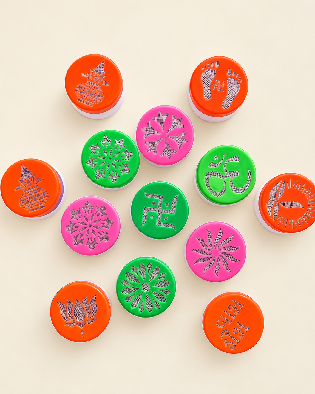 Rangoli Stencil Pots Pack of 4
