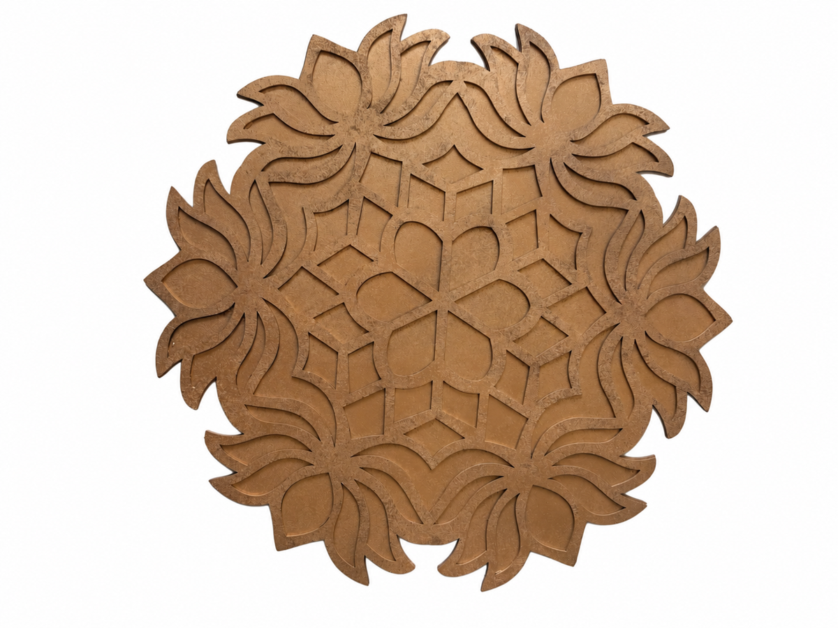 Perfectly Imperfect - 16" Diwali Jasmine Wooden Rangoli Tray Only