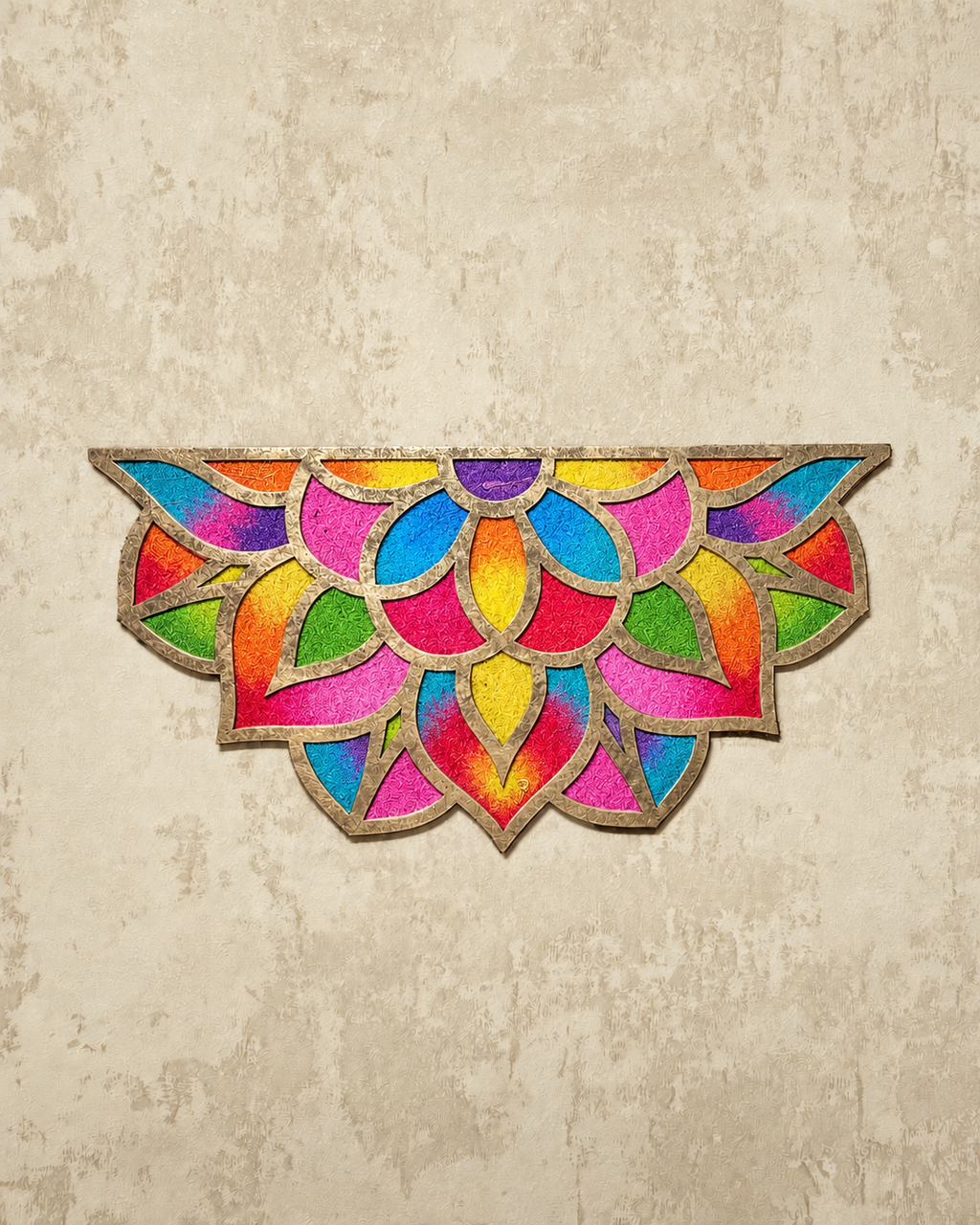 16" x 8" Flower Border Wooden Rangoli Kit