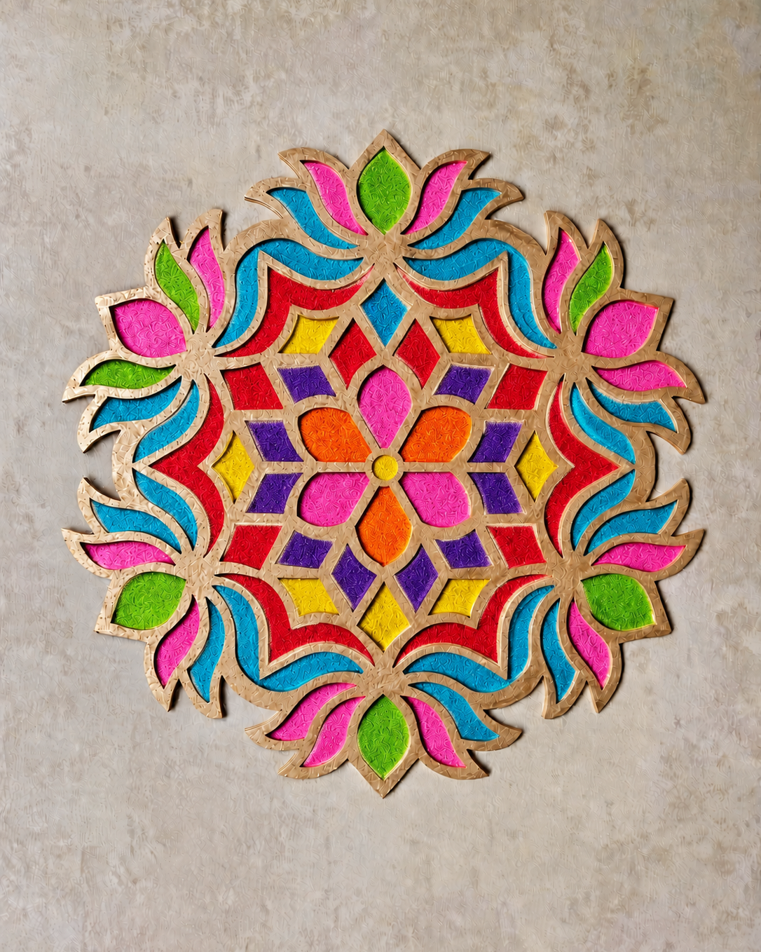 16" Diwali Jasmine Wooden Rangoli Kit