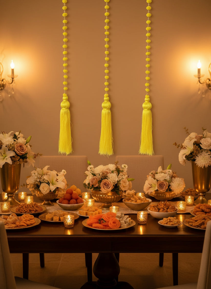Yellow Diwali Hanging Tassel Garlands ✨