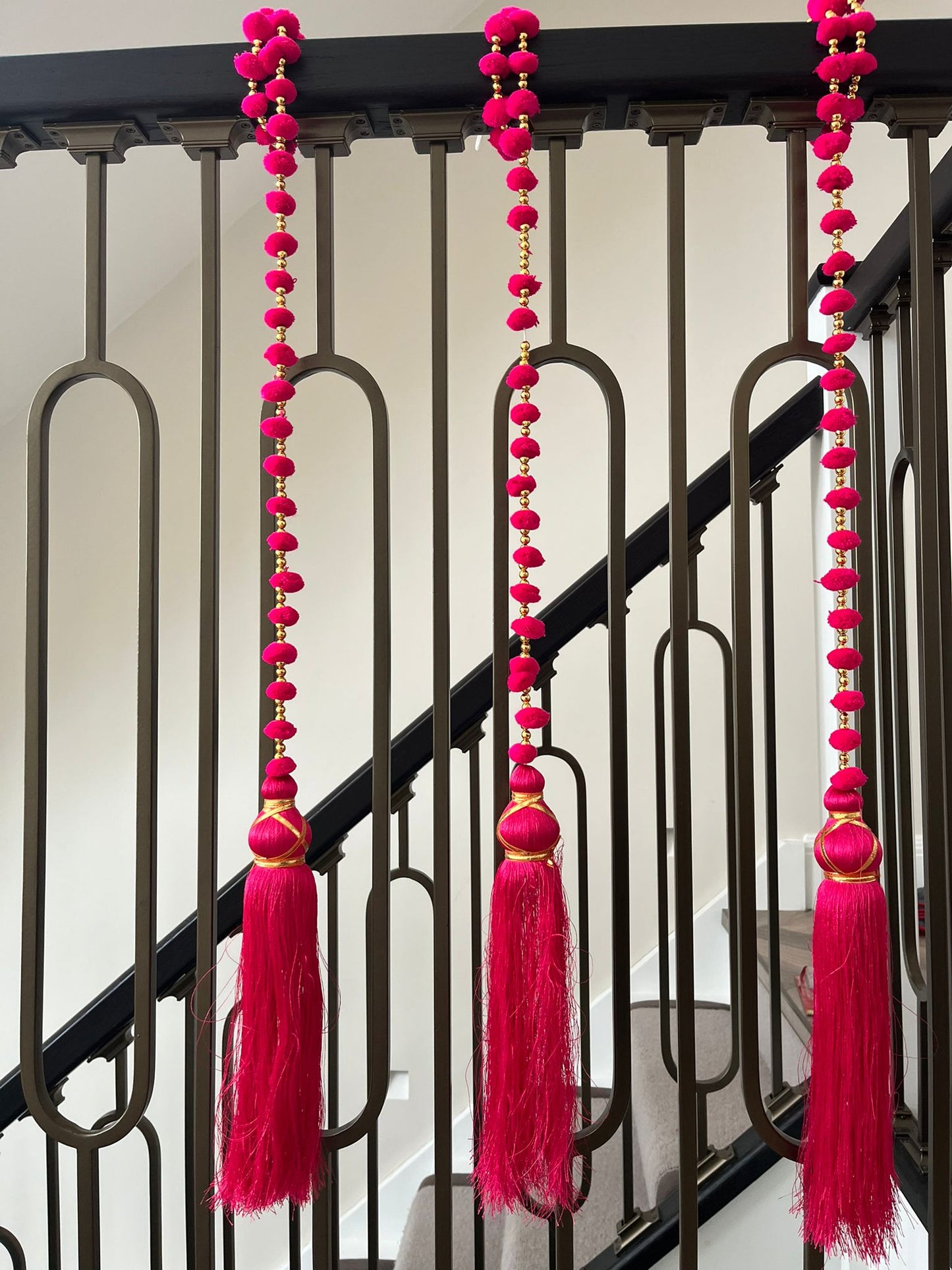 Hot Pink Diwali Hanging Tassel Garland