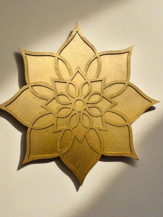 12" Diwali Dahlia Wooden Rangoli Kit