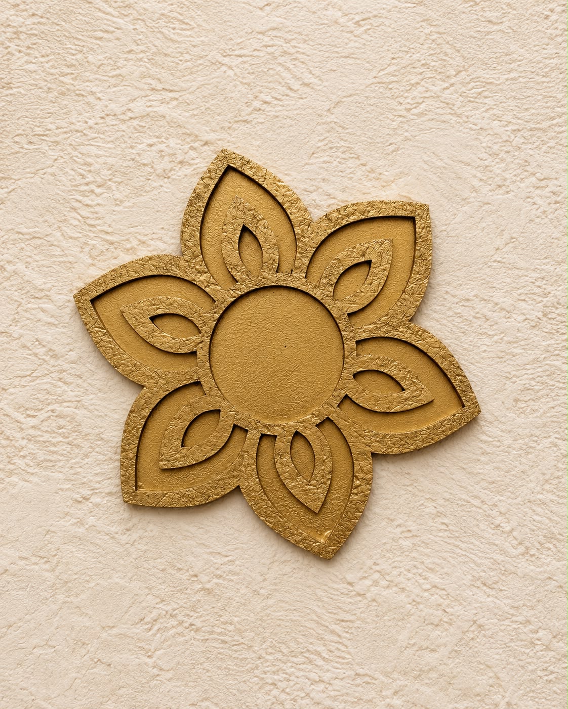 4" Mini Diwali Water Lily Wooden Rangoli Kit