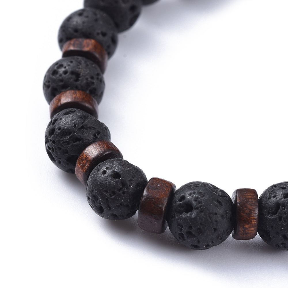 Aum Natural Lava Rock Bead Bracelet
