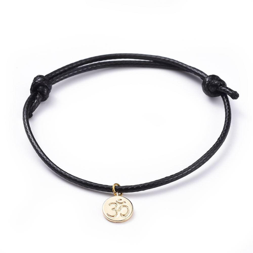 Aum 18k Gold Plated Adjustable Bracelet