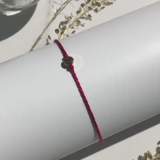 18k Gold Plated Red Handmade Rakhri Rakhi Rakhree, Raksha Bandhan Ujjwal Silono, 100% Egyptian Cotton Twist String Friendship Tie Bracelet