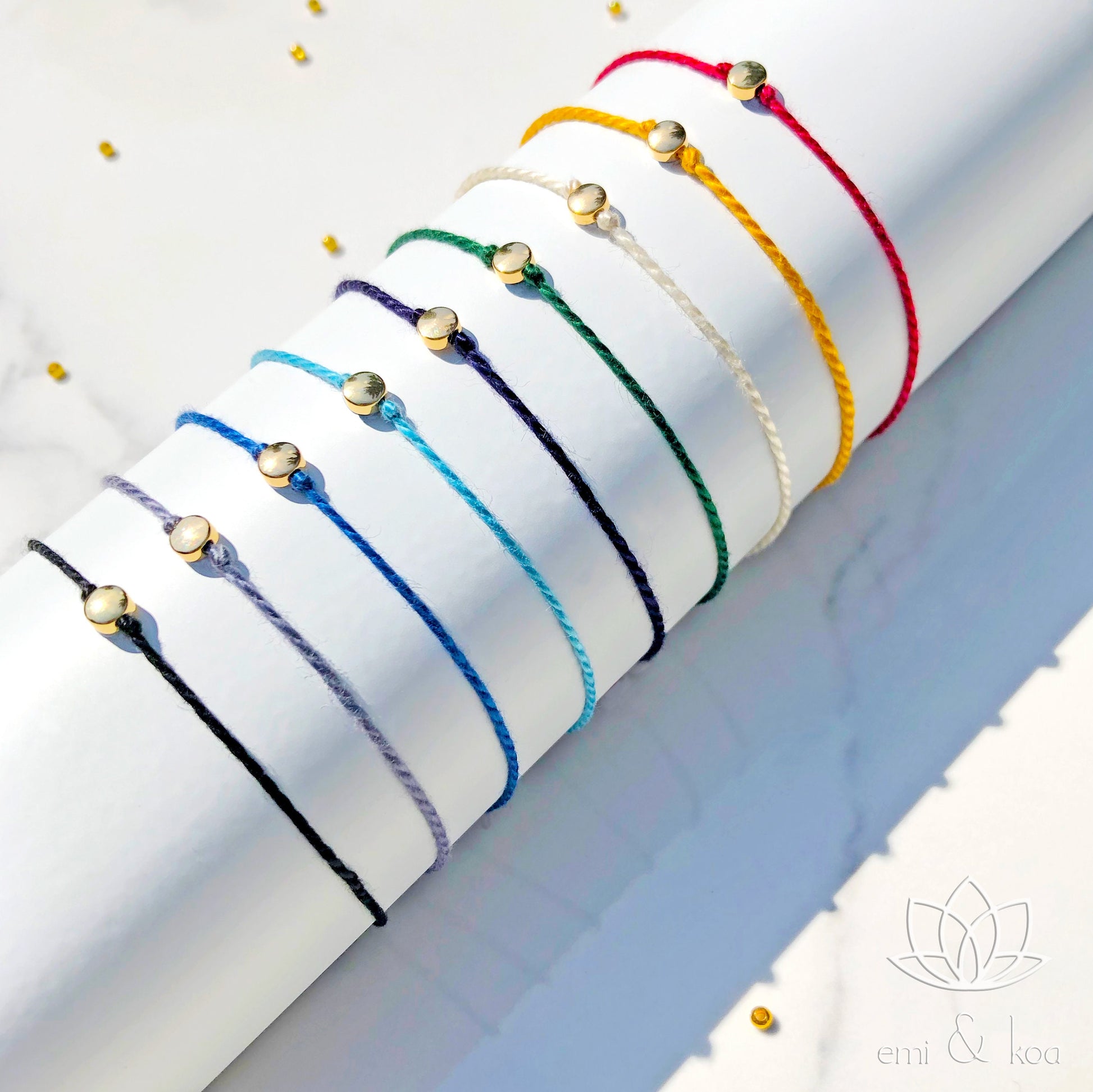 18k Gold Plated Sapphire Blue Handmade Rakhri Rakhi Rakhree, Raksha Bandhan Ujjwal Silono, 100% Egyptian Cotton Twist String Tie Bracelet