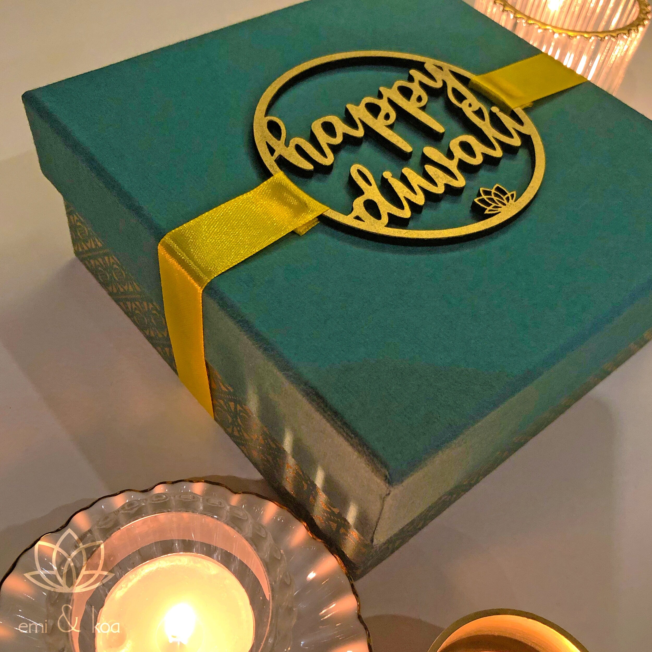Mini Happy Diwali Painted Wooden Sign